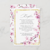 cherry blossom spring floral bruiloft info card informatiekaartje (Voorkant / Achterkant)