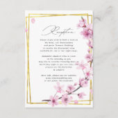 cherry blossom spring floral bruiloft info card informatiekaartje (Voorkant)