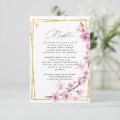 cherry blossom spring floral bruiloft info card informatiekaartje (Staand voorkant)