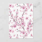 cherry blossom spring floral bruiloft info card informatiekaartje (Achterkant)