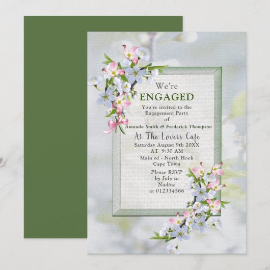 Cherry Blossom Spring Party Kaart (Voorkant / Achterkant)