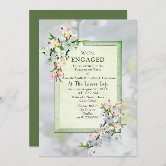 Cherry Blossom Spring Party Kaart (Voorkant / Achterkant)