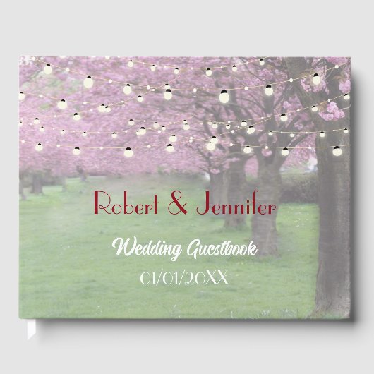 Cherry blossom Spring themed bruiloft Gastenboek (Voorkant)