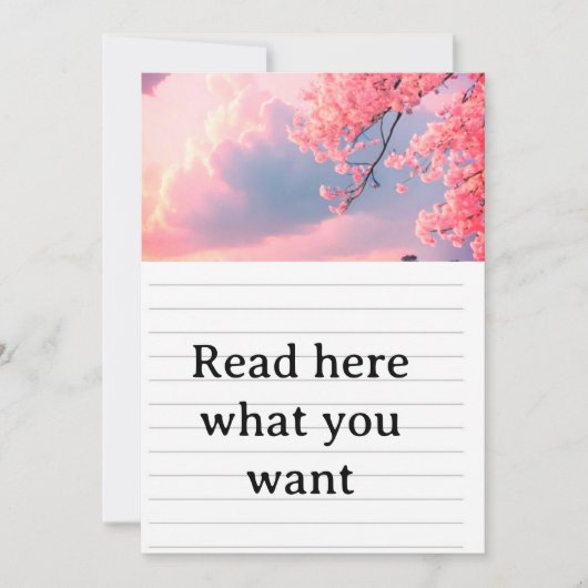 Cherry Blossom Spring Wedding Invitation - Japanes Kaart (Voorkant)