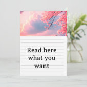 Cherry Blossom Spring Wedding Invitation - Japanes Kaart (Staand voorkant)