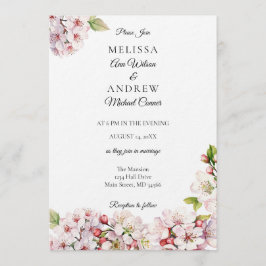 Cherry Blossom Spring Wedding Invitation Kaart