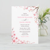 Cherry Blossom Spring Wedding Kaart (Staand voorkant)