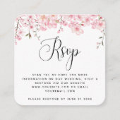 Cherry Blossom Spring Wedding QR Code RSVP Elegant Informatiekaartje (Voorkant)