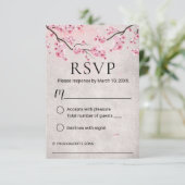  Cherry Blossom Spring Wedding RSVP (Staand voorkant)