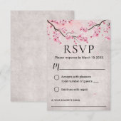  Cherry Blossom Spring Wedding RSVP (Voorkant / Achterkant)