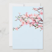 Cherry Blossom Spring Wedding Save the Date Blue (Achterkant)