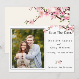 Cherry Blossom Spring Wedding Save the Date PHOTO