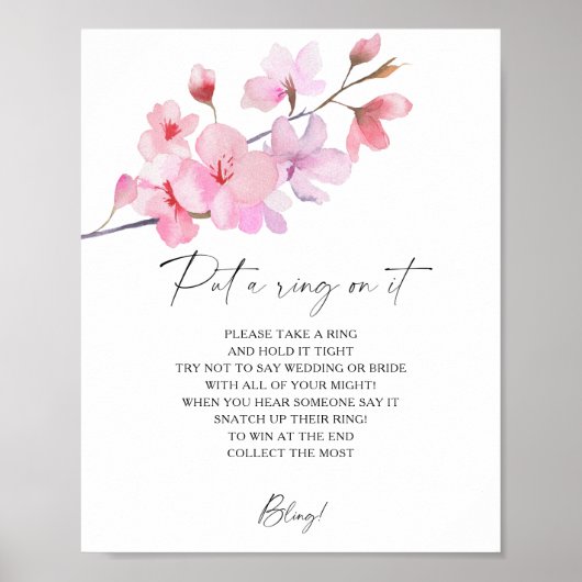 Cherry Blossom - Spring zet een ring op het spel Poster (Voorkant)