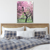 Cherry Blossom Springtime Tree NYC New York City Canvas Afdruk (Insitu (Slaapkamer))
