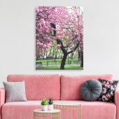 Cherry Blossom Springtime Tree NYC New York City Canvas Afdruk (Insitu (Woonkamer))
