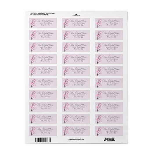 Cherry Blossom Stem - Return Address Labels (Full Sheet)