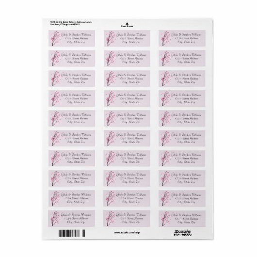 Cherry Blossom Stem - Return Address Labels (Full Sheet)