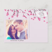 Cherry Blossom Stem - Save the Date Aankondigingskaart (Achterkant)