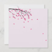 Cherry Blossom Stem - Square Wedding Uitnodiging (Achterkant)