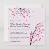 Cherry Blossom Stem - Square Wedding Uitnodiging (Voorkant)