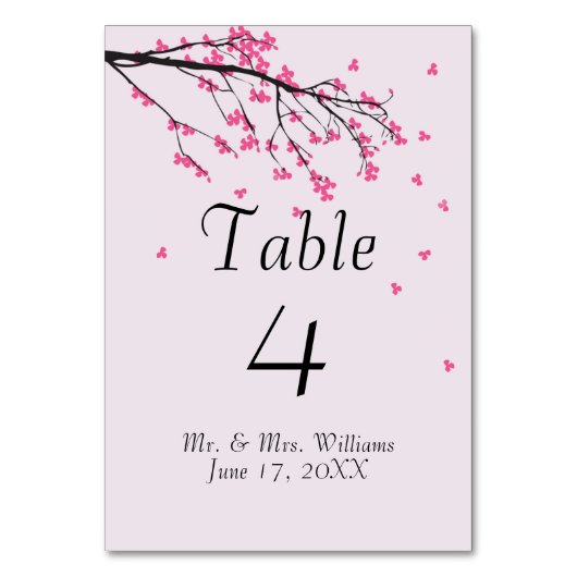 Cherry Blossom Stem - Tafel Kaart (Achterkant)