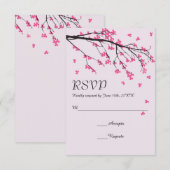 Cherry Blossom Stem - Wedding RSVP Kaart (Voorkant / Achterkant)