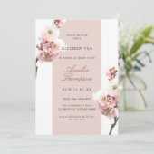 Cherry Blossom Stoffig Roze Bloemen Keuken Thee Kaart (Staand voorkant)