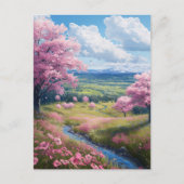 Cherry Blossom Stream Briefkaart (Voorkant)