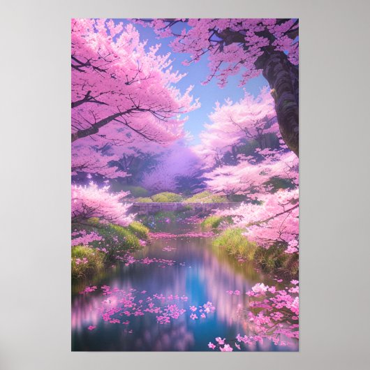 Cherry Blossom Stream Poster (Voorkant)
