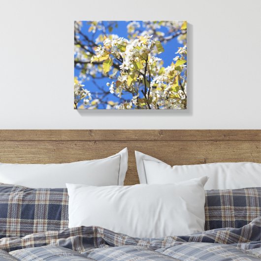 Cherry Blossom Stretted Canvas Print (Insitu (Slaapkamer))