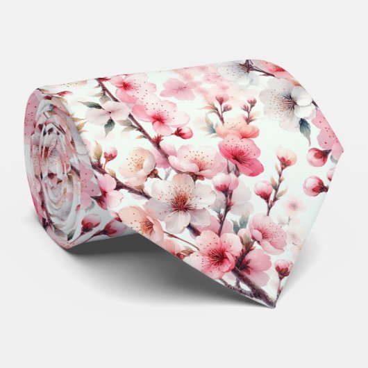 Cherry Blossom Stropdas (Opgerold)