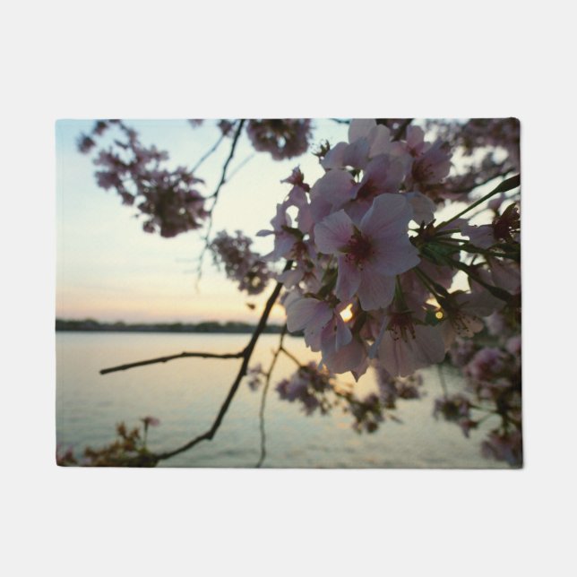 Cherry Blossom Sunset in Washington DC Deurmat (Voorkant)