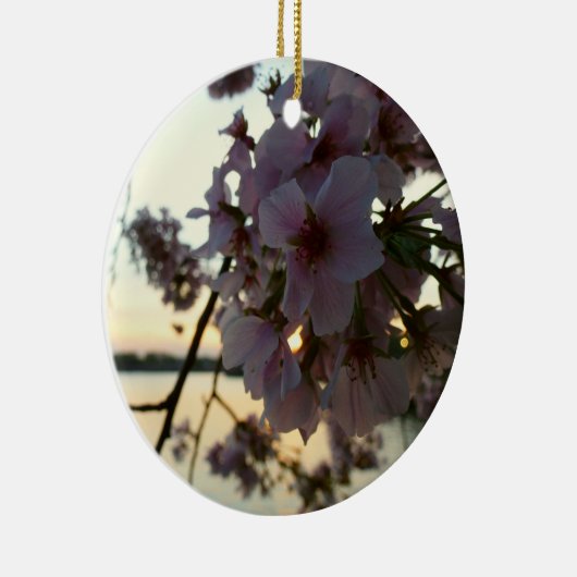 Cherry Blossom Sunset in Washington DC Keramisch Ornament (Rechts)