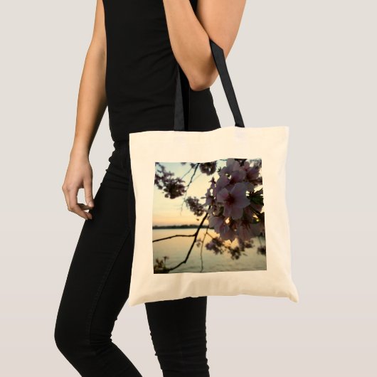 Cherry Blossom Sunset in Washington DC Tote Bag (Voorkant (product))