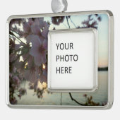 Cherry Blossom Sunset in Washington DC Verzilverd Omlijst Ornament (Links)