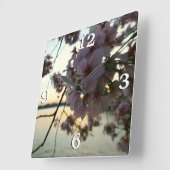 Cherry Blossom Sunset in Washington DC Vierkante Klok (Hoek)