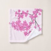 Cherry Blossom Super Bleek Pink Towel Set Bad Handdoek (Wasdoekje)