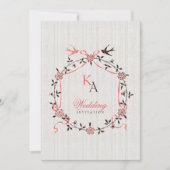 Cherry Blossom Swallows Wedding-uitnodiging Kaart (Voorkant)