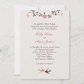  Cherry Blossom Swallows Wedding-uitnodiging Kaart (Achterkant)