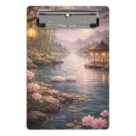 Cherry Blossom Swan Lake Clipboard – Aesthetic F Mini Klembord