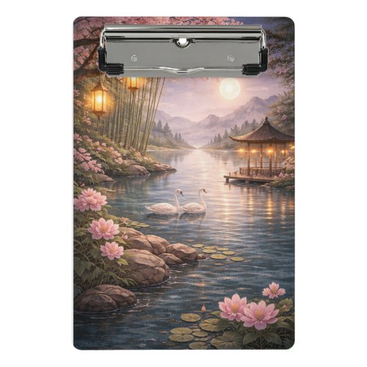 Cherry Blossom Swan Lake Mini Clipboard –  Klembord (Voorkant)