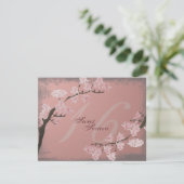 Cherry Blossom Sweet 16 Birthday Party Invitation Kaart (Staand voorkant)