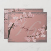 Cherry Blossom Sweet 16 Birthday Party Invitation Kaart (Voorkant / Achterkant)