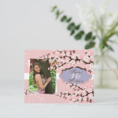Cherry Blossom Sweet 16 Birthday Party Invitation Kaart (Staand voorkant)