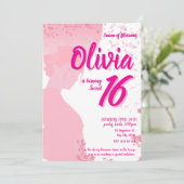 Cherry Blossom Sweet 16 Verjaardag Uitnodiging (Staand voorkant)