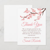 Cherry Blossom Sympathie Bedankt Opmerking Kaart (Voorkant / Achterkant)