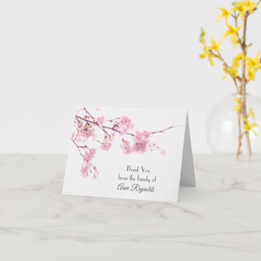 Cherry Blossom Sympathie Hartelijk dank Kaart (Gele Bloem)