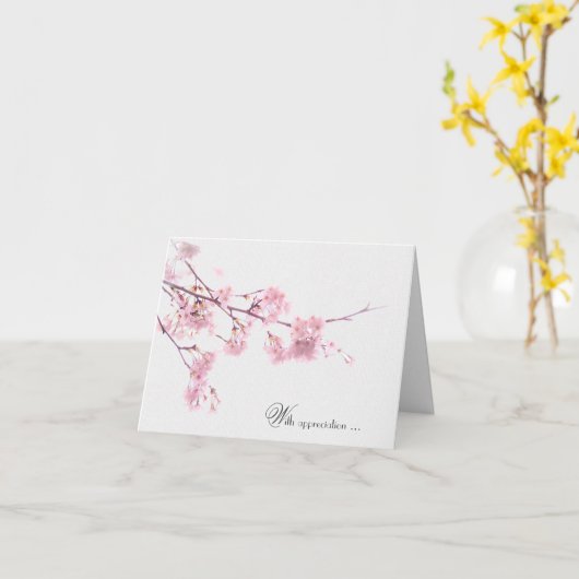 Cherry Blossom Sympathie Hartelijk dank Kaart (Gele Bloem)
