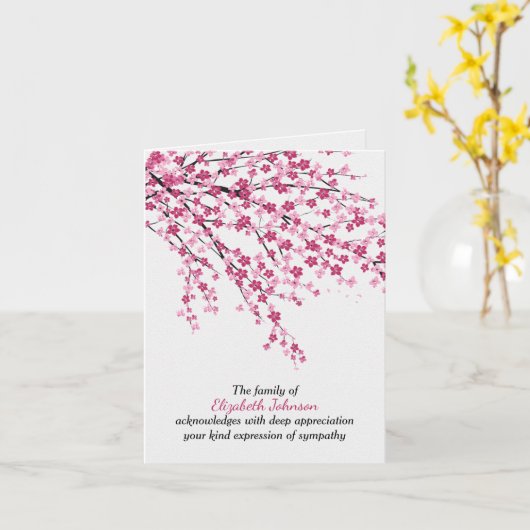 Cherry Blossom Sympathie Kaart (Gele Bloem)