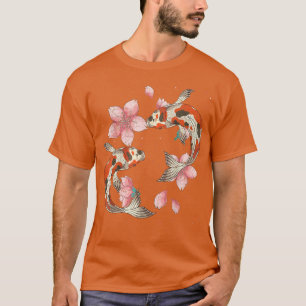 Cherry Blossom Taisho Sanke Koi Fish Pond Sakura K T-shirt